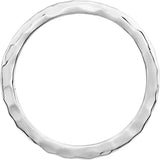 14K Gold Hammered Stackable Ring - White Gold - view 2