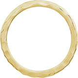 14K Gold Hammered Stackable Ring - Yellow Gold - view 2