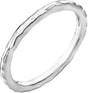 14K Gold Hammered Stackable Ring - White Gold