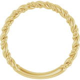 14K Gold Stackable Rope Ring - Yellow Gold - view 2