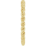14K Gold Stackable Rope Ring - Yellow Gold - view 4
