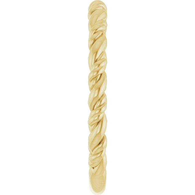 14K Gold Stackable Rope Ring - Yellow Gold - view 4