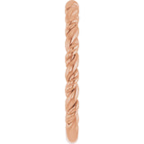 14K Gold Stackable Rope Ring - Rose Gold - view 4
