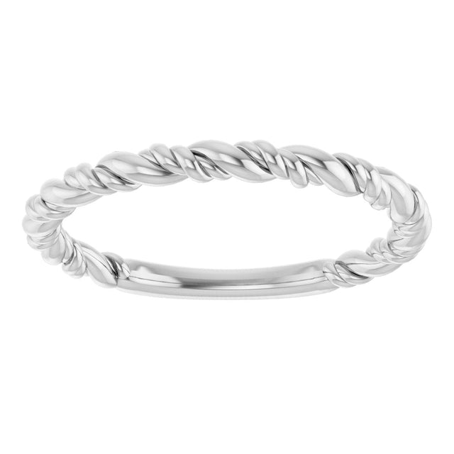 Platinum Stackable Rope Ring - view 3
