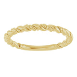 14K Gold Stackable Rope Ring - Yellow Gold - view 3
