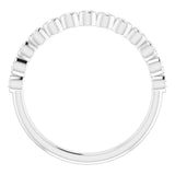 Platinum Round Natural Diamond Bezel-Set Stackable Ring - view 8