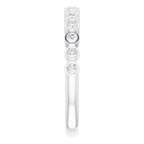 Platinum Round Natural Diamond Bezel-Set Stackable Ring - view 11