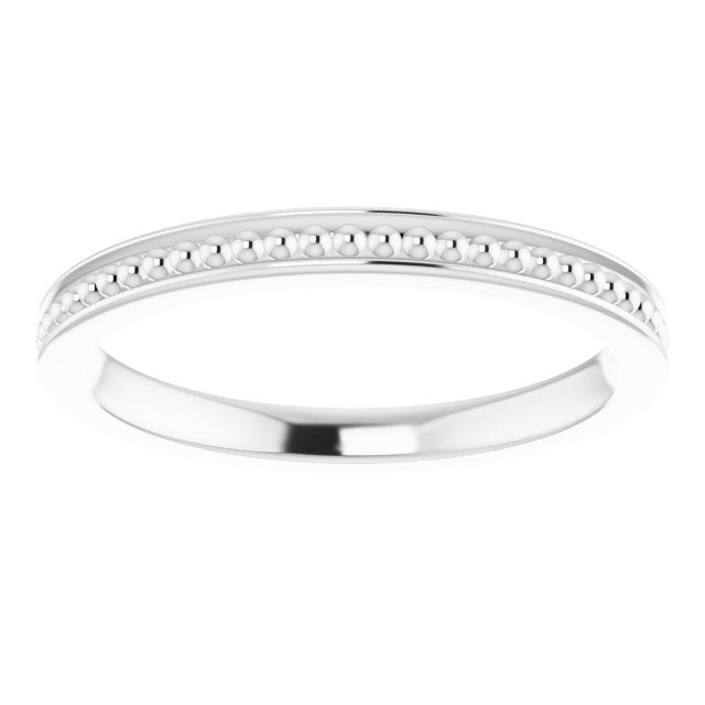 14K Gold Stackable Bead Ring II - White Gold - view 3
