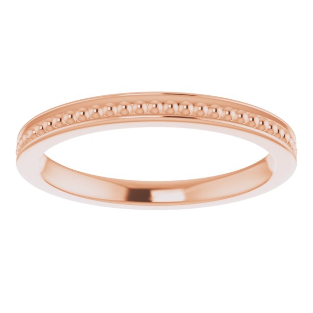 14K Gold Stackable Bead Ring II - Rose Gold - view 3