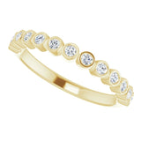 14K Gold Round Natural Diamond Bezel-Set Stackable Ring - Yellow Gold - view 10