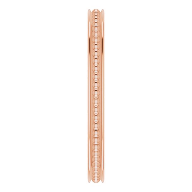 14K Gold Stackable Bead Ring II - Rose Gold - view 4