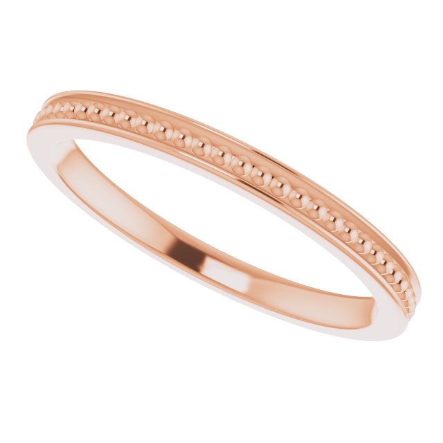 14K Gold Stackable Bead Ring II - Rose Gold - view 5