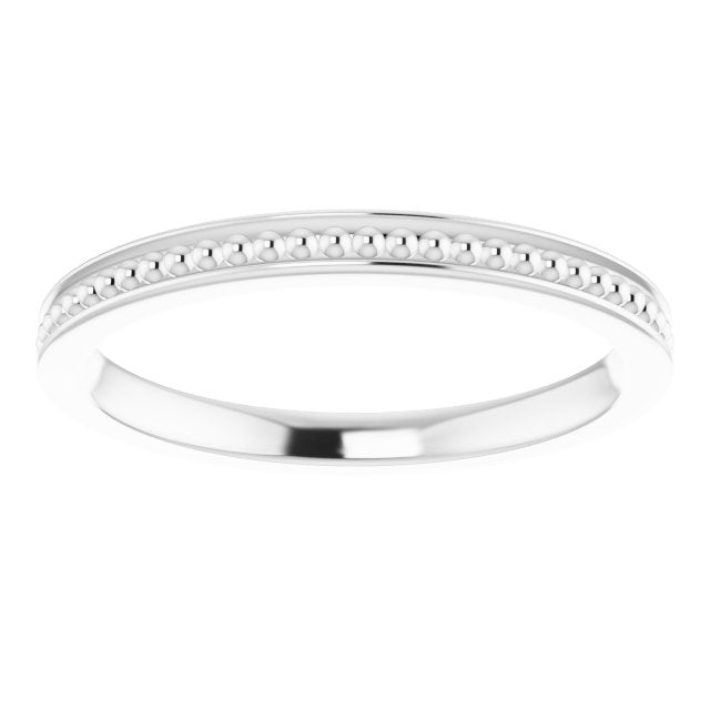 Platinum Stackable Bead Ring II - view 3