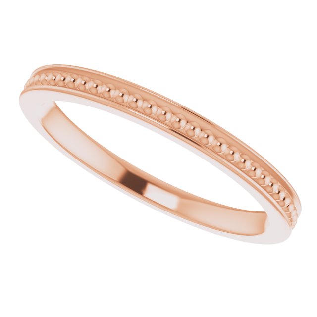 14K Gold Stackable Bead Ring II - Rose Gold - view 5