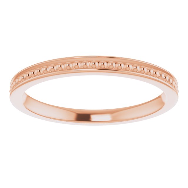14K Gold Stackable Bead Ring II - Rose Gold - view 3