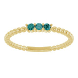 14K Gold Round Lab-Grown Alexandrite Beaded Ring - Yellow Gold - view 13