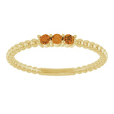 14K Gold Round Natural Citrine Beaded Ring - Yellow Gold - view 13