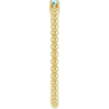 14K Gold Round Natural Blue Zircon Beaded Ring - Yellow Gold - view 14