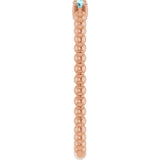 14K Gold Round Natural Blue Zircon Beaded Ring - Rose Gold - view 14