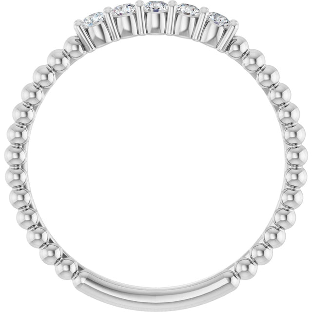 14K Gold Round Lab-Grown Diamond Stackable Ring – 2mm Stones - White Gold - view 17