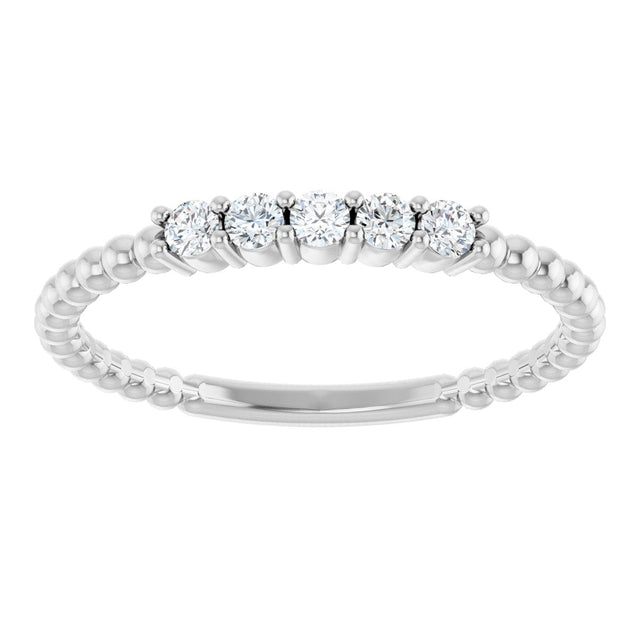 14K Gold Round Lab-Grown Diamond Stackable Ring – 2mm Stones - White Gold - view 18