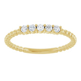 14K Gold Round Natural Diamond Stackable Ring VIII - Yellow Gold - view 18