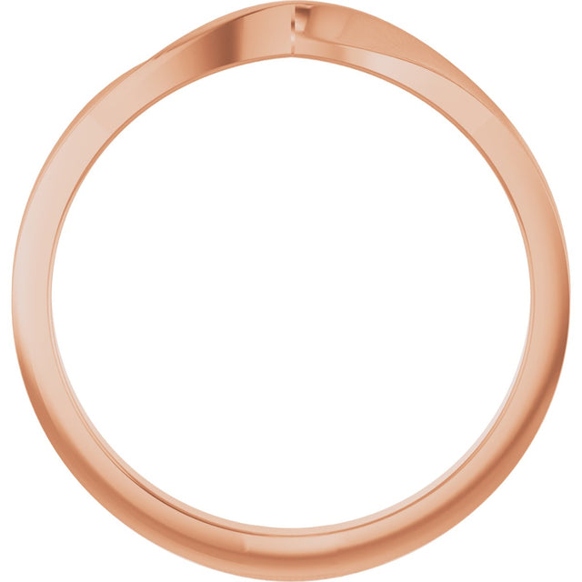 14K Gold Stackable Twisted Ring - Rose Gold - view 2