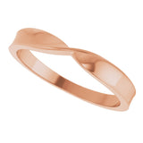 14K Gold Stackable Twisted Ring - Rose Gold - view 5