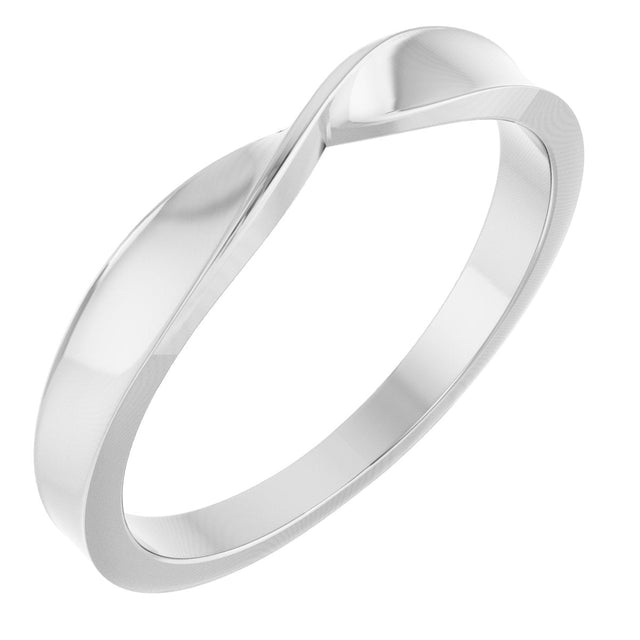 Platinum Stackable Twisted Ring
