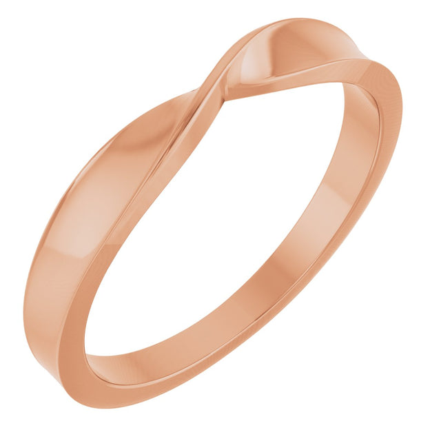 14K Gold Stackable Twisted Ring - Rose Gold