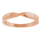 14K Gold Stackable Twisted Ring - Rose Gold - view 3