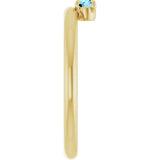 14K Gold Round Natural Aquamarine Asymmetric Stackable Ring - Yellow Gold - view 19