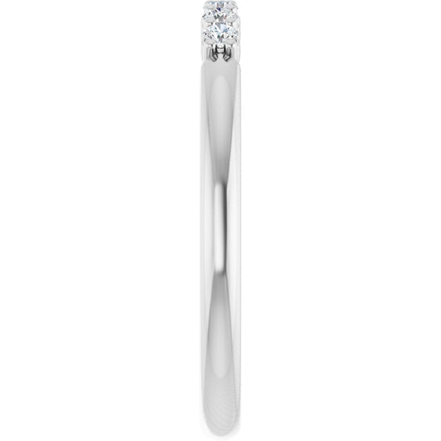 Platinum Round Natural Diamond Accented Stackable Ring - view 14