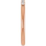 14K Gold Round Natural Diamond Accented Stackable Ring - Rose Gold - view 14
