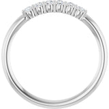 Platinum Round Natural Diamond Accented Stackable Ring - view 12
