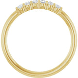 14K Gold Round Natural Diamond Accented Stackable Ring - Yellow Gold - view 12