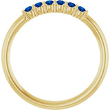 14K Gold Round Natural Blue Sapphire Accented Stackable Ring - Yellow Gold - view 12
