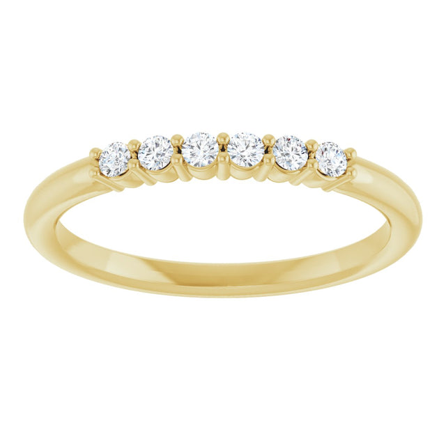 14K Gold Round Natural Diamond Accented Stackable Ring - Yellow Gold - view 13
