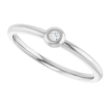 Platinum Round Natural Diamond Stackable Bezel-Set Ring - view 10