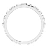 14K Gold Round Natural Diamond Bezel-Set Cross Ring - White Gold - view 12