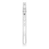 14K Gold Round Natural Diamond Bezel-Set Cross Ring - White Gold - view 14