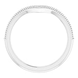 Platinum Round Natural Diamond Accented Stackable V Ring - view 9