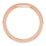 14K Gold Round Natural Diamond Accented Stackable V Ring - Rose Gold - view 9