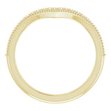 14K Gold Round Natural Diamond Accented Stackable V Ring - Yellow Gold - view 8