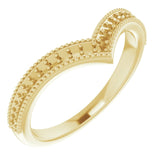 14K Gold Round Natural Diamond Accented Stackable V Ring - Yellow Gold - view 7