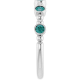 Platinum Round Natural Alexandrite Stackable Bead Ring – 2.5mm Stones - view 14