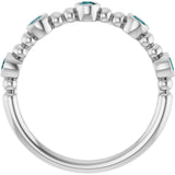 Platinum Round Natural Alexandrite Stackable Bead Ring – 2.5mm Stones - view 12