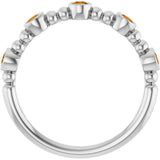 Platinum Round Natural Citrine Stackable Bead Ring – 2.5mm Stones - view 12
