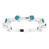 Platinum Round Natural Alexandrite Bezel-Set Bar Ring - view 15