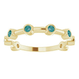 14K Gold Round Natural Alexandrite Bezel-Set Bar Ring - Yellow Gold - view 15